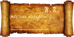 Mérai Kilián névjegykártya